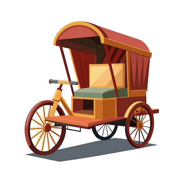 Concepto de ilustración vectorial realista del rickshaw