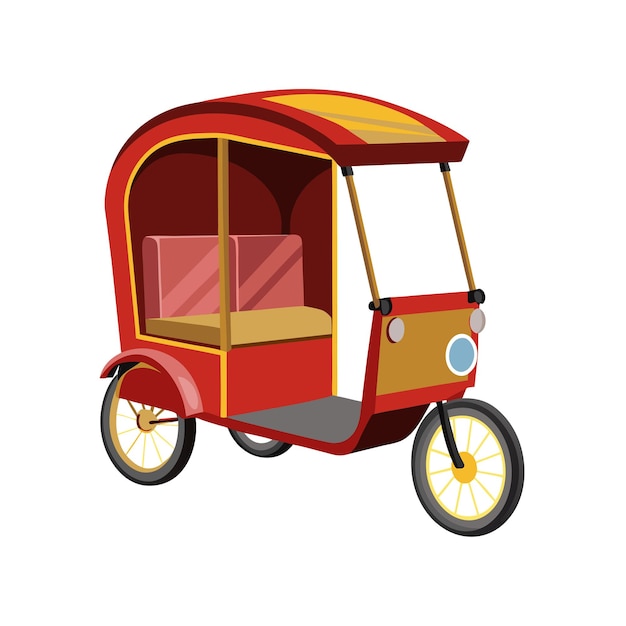 Concepto de ilustración vectorial realista del rickshaw