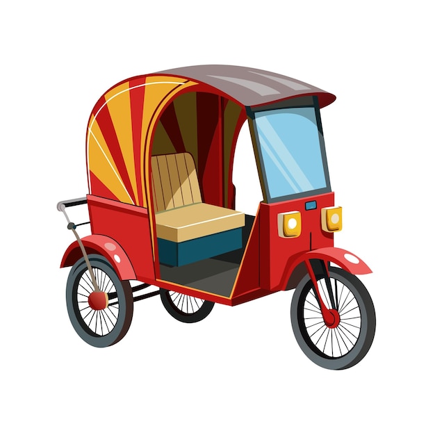 Concepto de ilustración vectorial realista del rickshaw