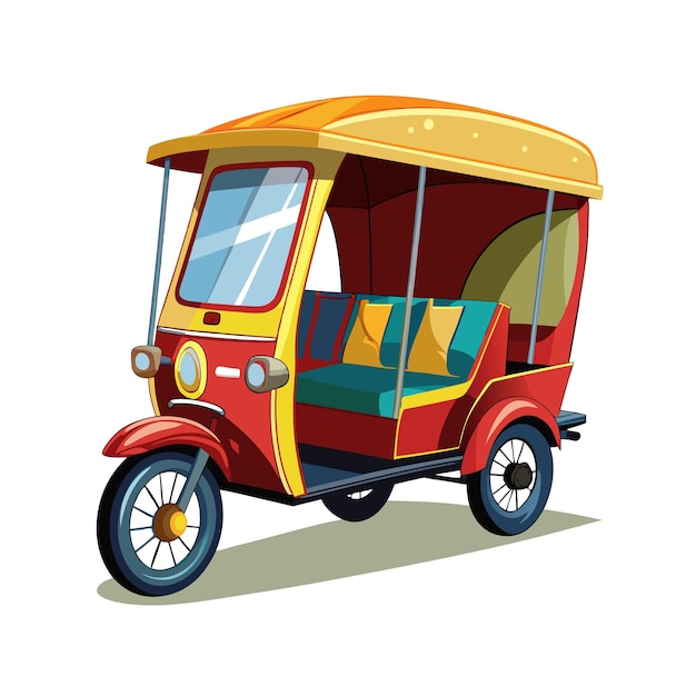 Concepto de ilustración vectorial realista del rickshaw