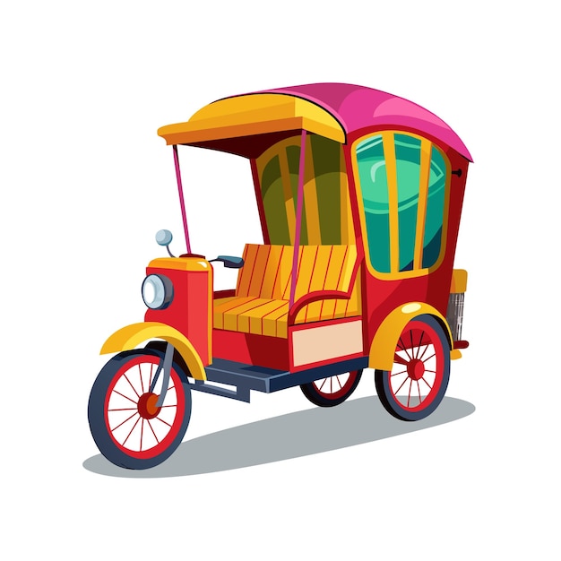 Concepto de ilustración vectorial realista del rickshaw