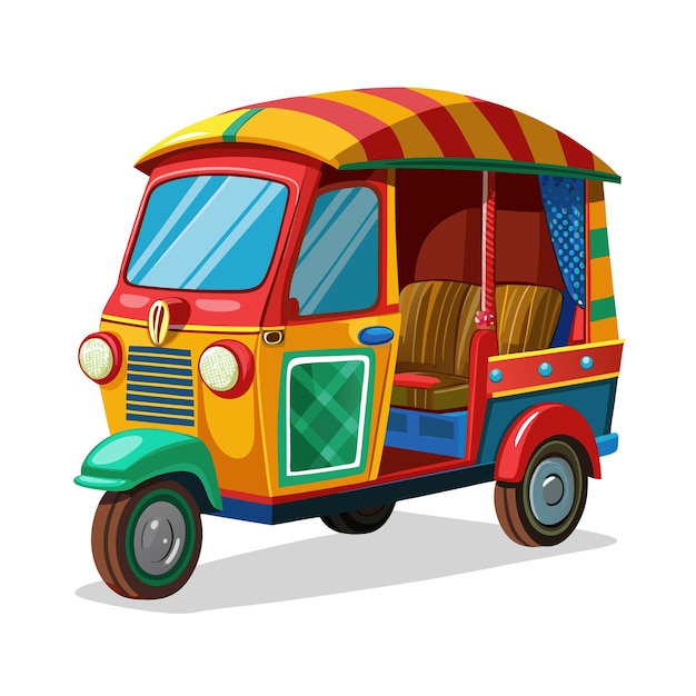 Concepto de ilustración vectorial realista del rickshaw
