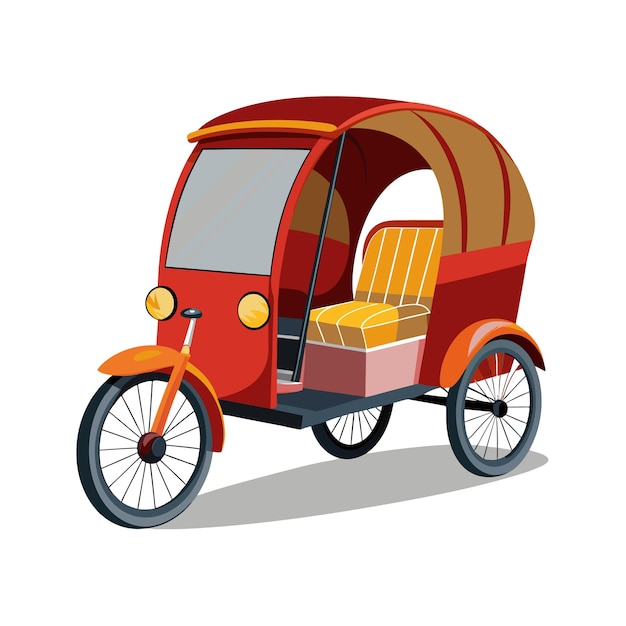 Concepto de ilustración vectorial realista del rickshaw