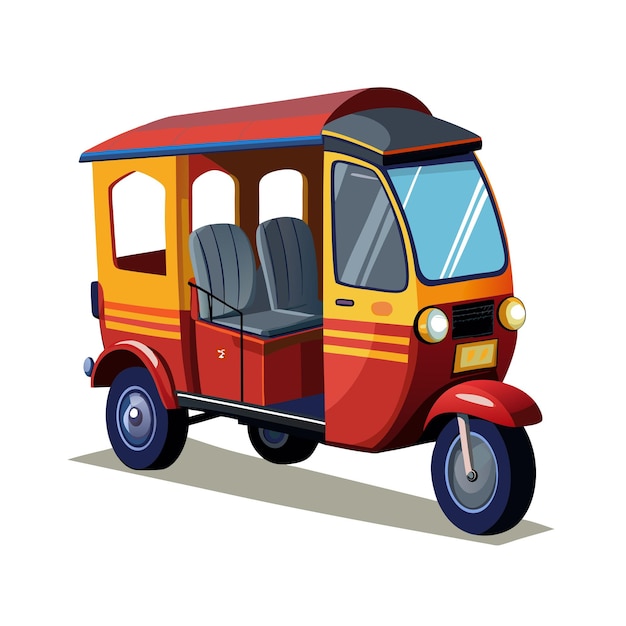 Concepto de ilustración vectorial realista del rickshaw