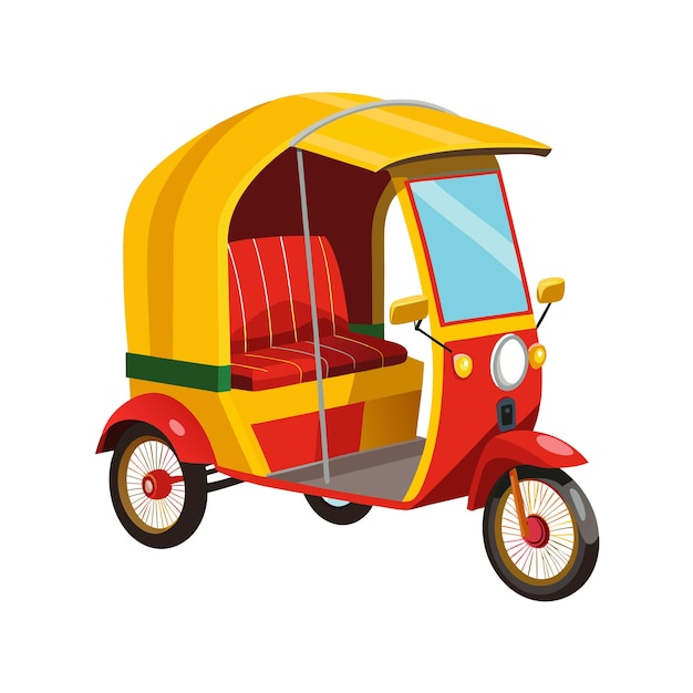 Concepto de ilustración vectorial realista del rickshaw