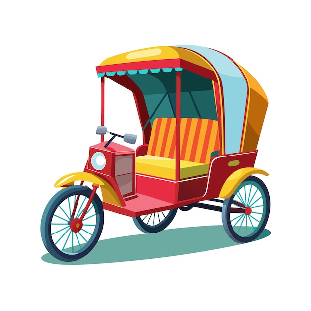 Concepto de ilustración vectorial realista del rickshaw