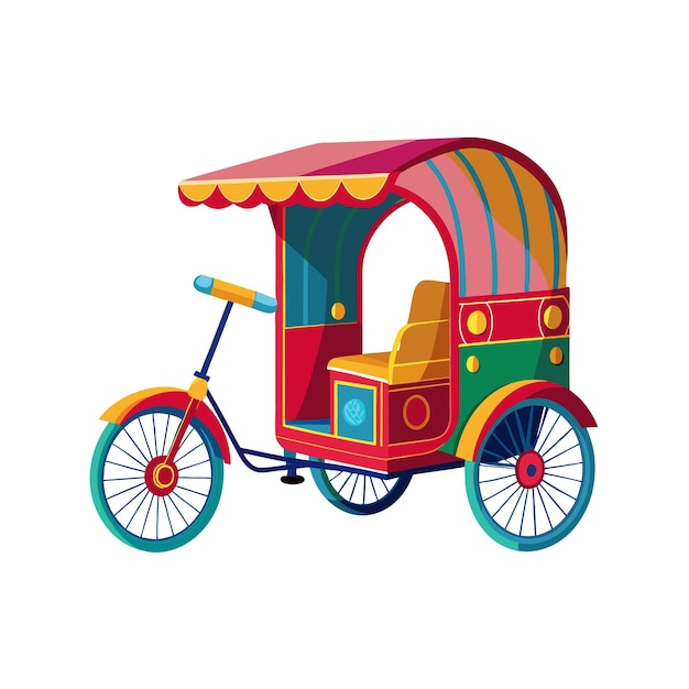 Concepto de ilustración vectorial realista del rickshaw