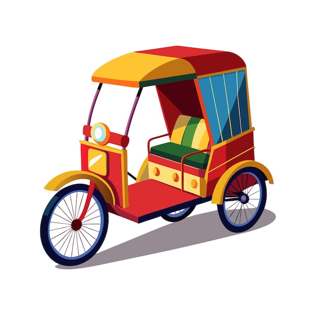 Concepto de ilustración vectorial realista del rickshaw