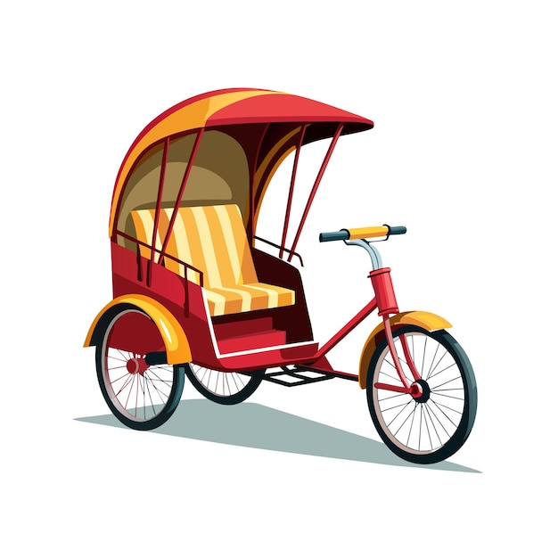 Concepto de ilustración vectorial realista del rickshaw