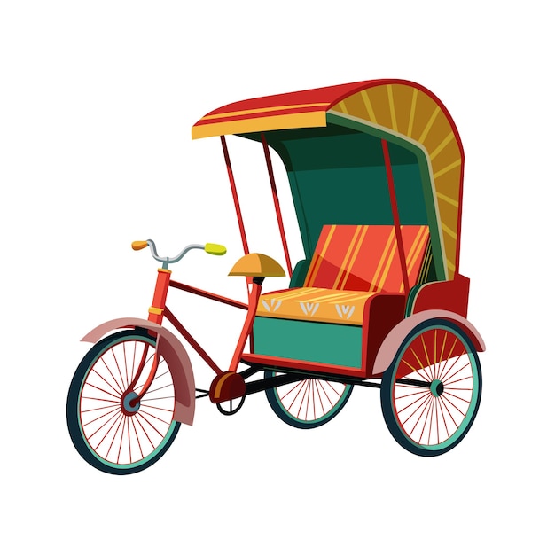 Concepto de ilustración vectorial realista del rickshaw