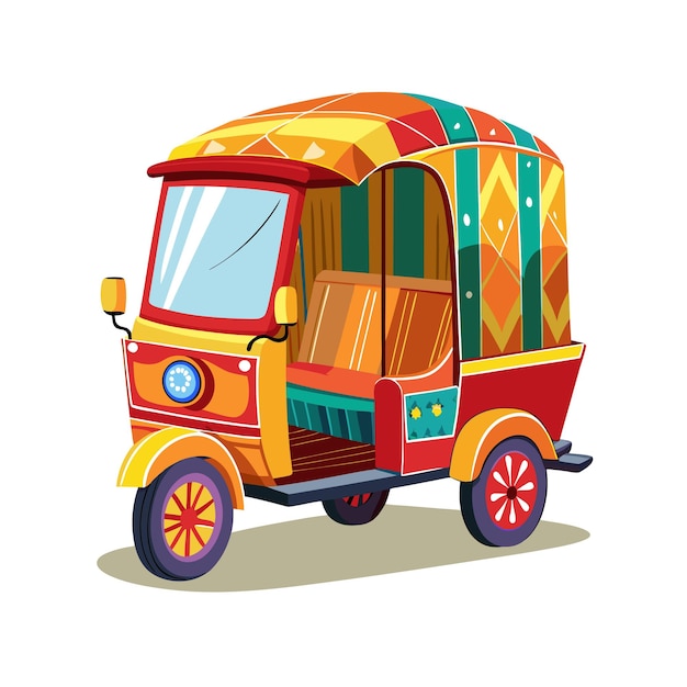 Concepto de ilustración vectorial realista del rickshaw