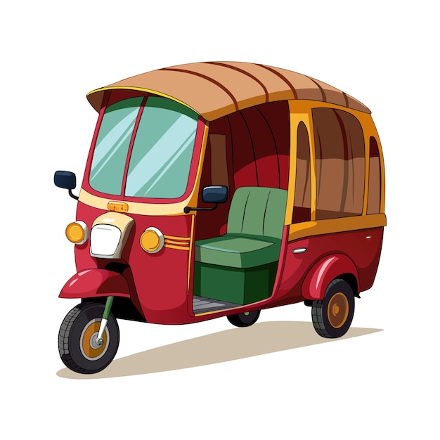 Concepto de ilustración vectorial realista del rickshaw