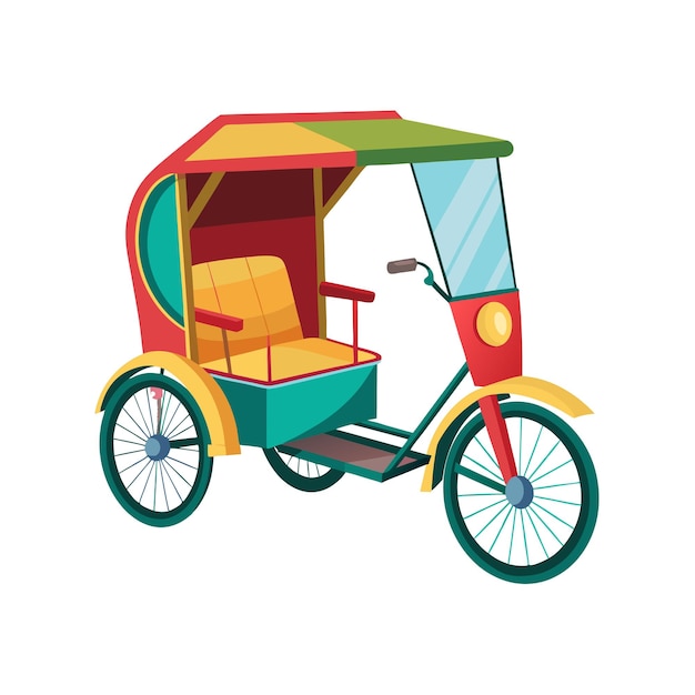 Concepto de ilustración vectorial realista del rickshaw
