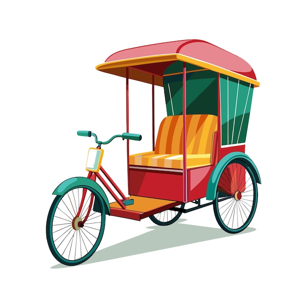 Concepto de ilustración vectorial realista del rickshaw
