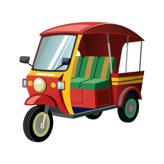 Concepto de ilustración vectorial realista del rickshaw