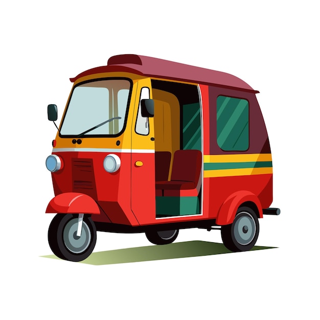 Concepto de ilustración vectorial realista del rickshaw