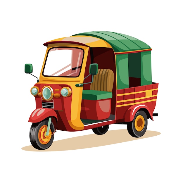 Concepto de ilustración vectorial realista del rickshaw