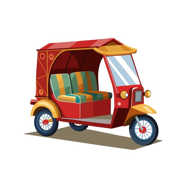 Concepto de ilustración vectorial realista del rickshaw
