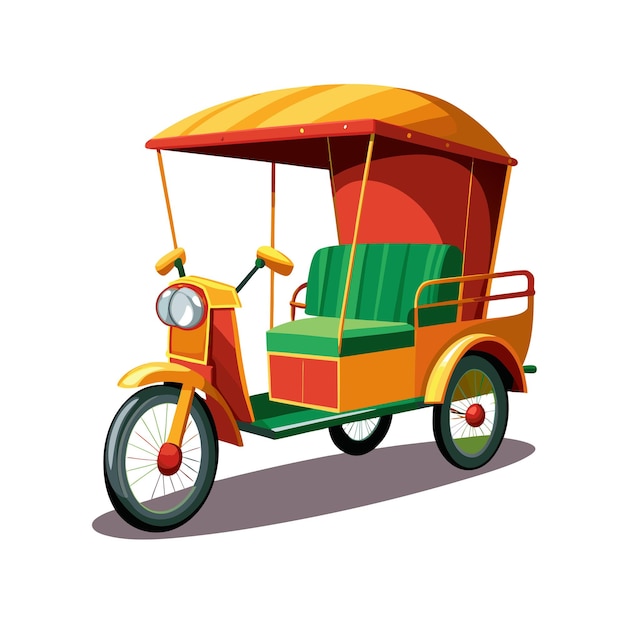 Concepto de ilustración vectorial realista del rickshaw
