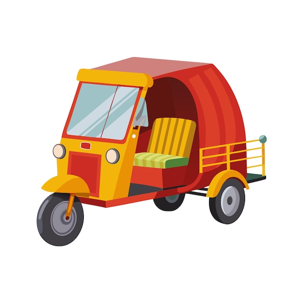 Concepto de ilustración vectorial realista del rickshaw