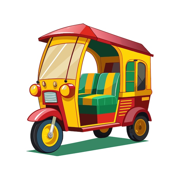 Concepto de ilustración vectorial realista del rickshaw
