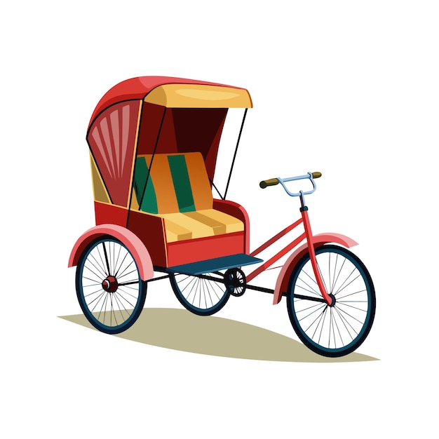 Concepto de ilustración vectorial realista del rickshaw