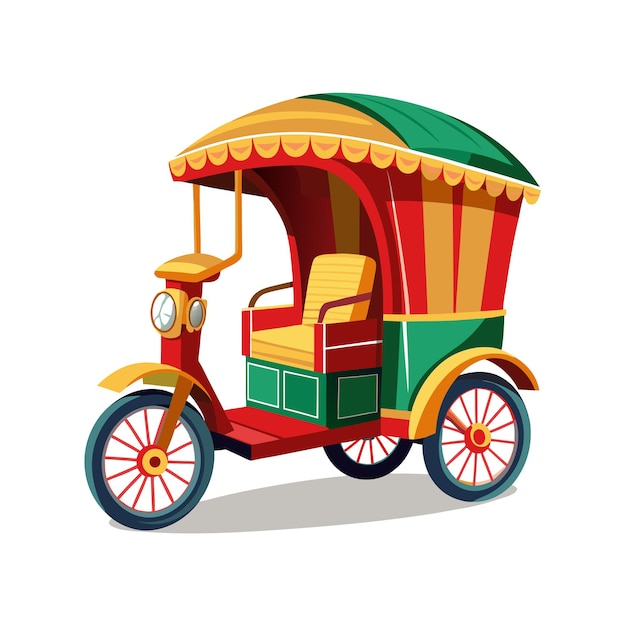 Concepto de ilustración vectorial realista del rickshaw