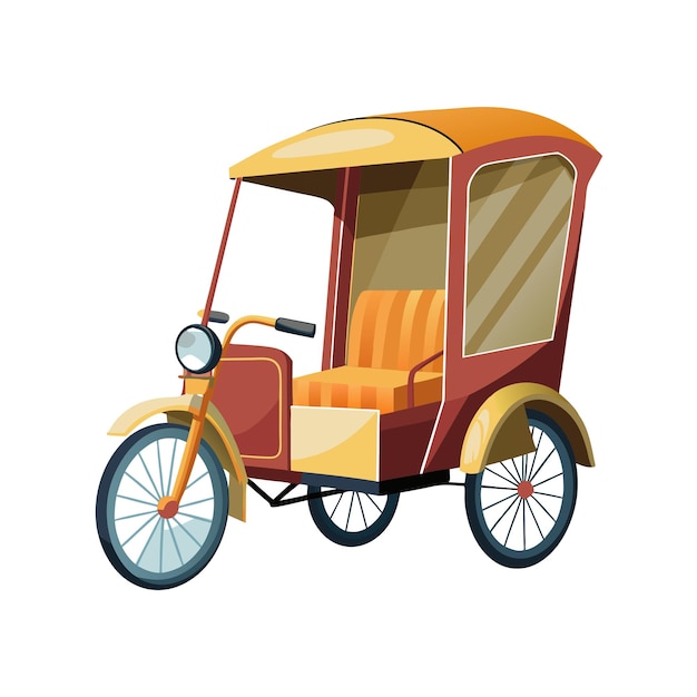 Concepto de ilustración vectorial realista del rickshaw