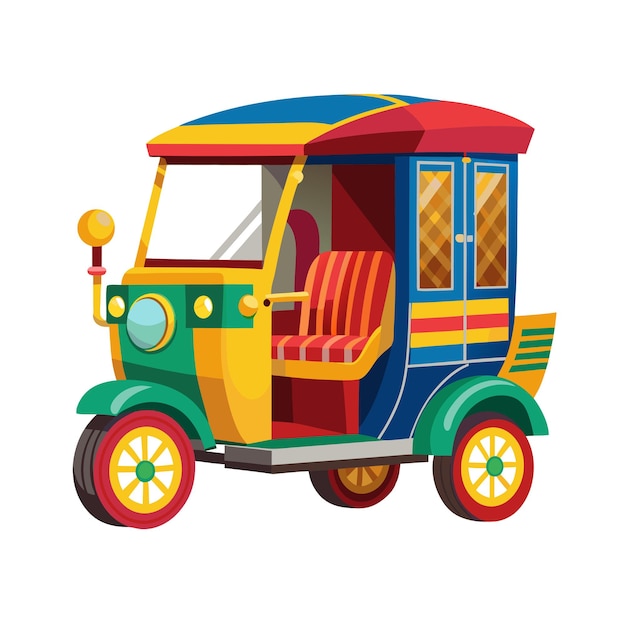 Concepto de ilustración vectorial realista del rickshaw