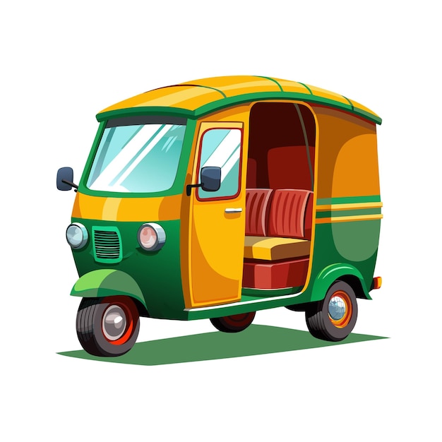 Concepto de ilustración vectorial realista del rickshaw