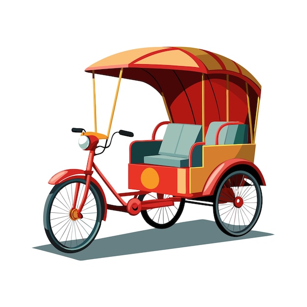 Concepto de ilustración vectorial realista del rickshaw
