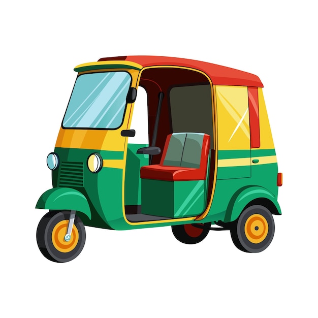 Concepto de ilustración vectorial realista del rickshaw