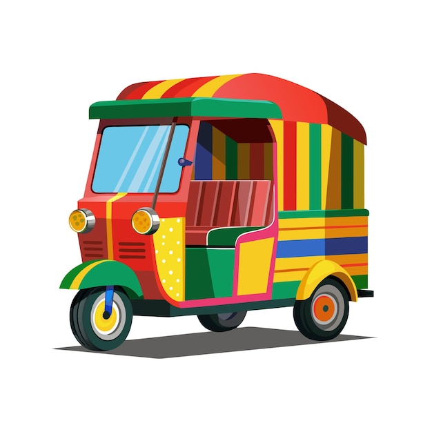Concepto de ilustración vectorial realista del rickshaw