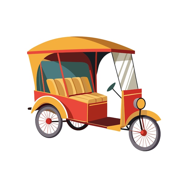 Concepto de ilustración vectorial realista del rickshaw