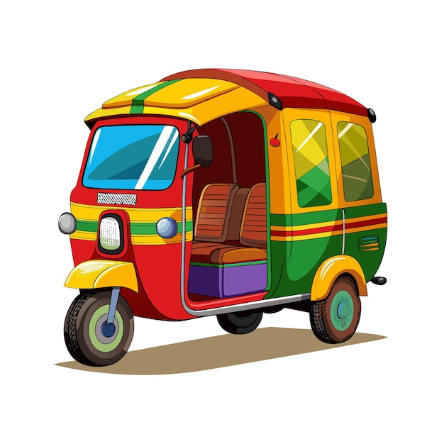 Concepto de ilustración vectorial realista del rickshaw