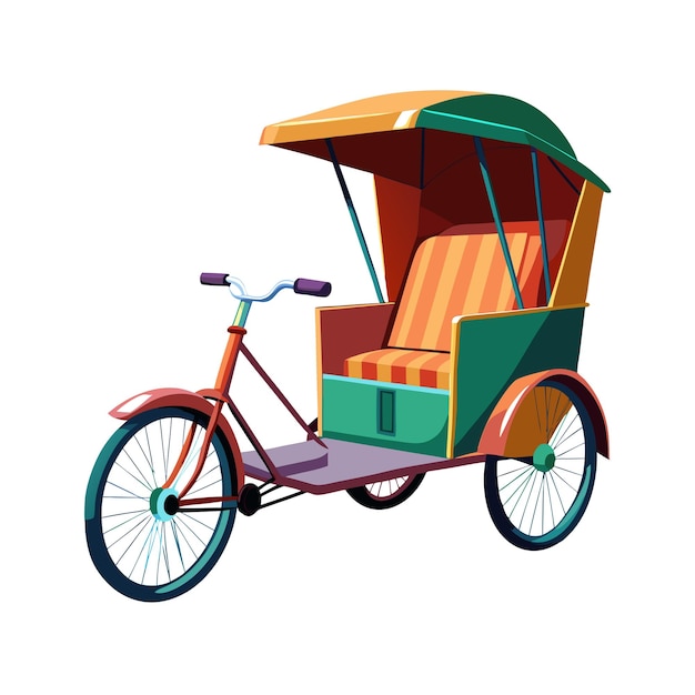 Concepto de ilustración vectorial realista del rickshaw