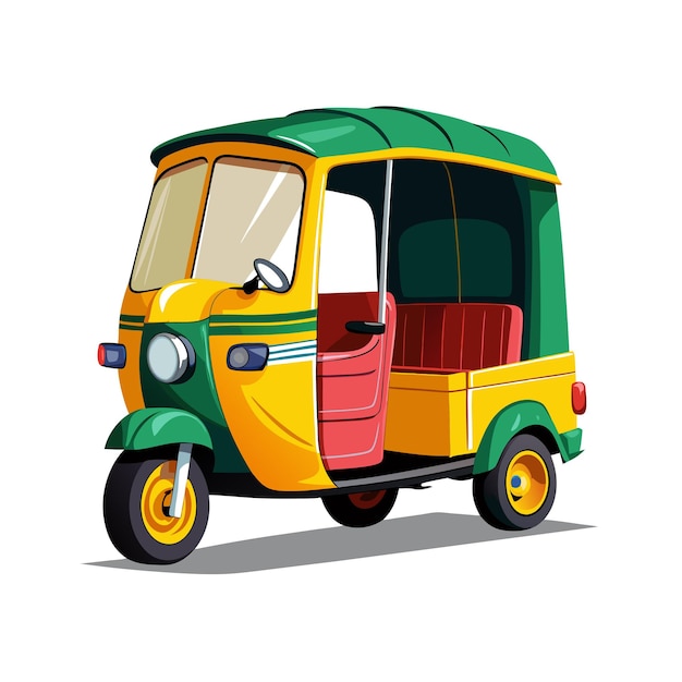 Concepto de ilustración vectorial realista del rickshaw