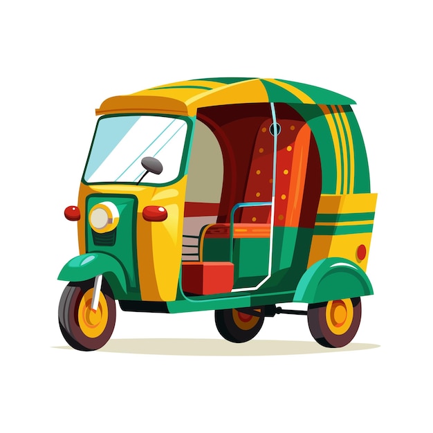 Concepto de ilustración vectorial realista del rickshaw