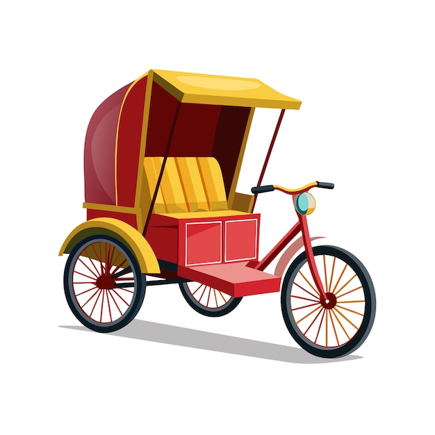 Concepto de ilustración vectorial realista del rickshaw