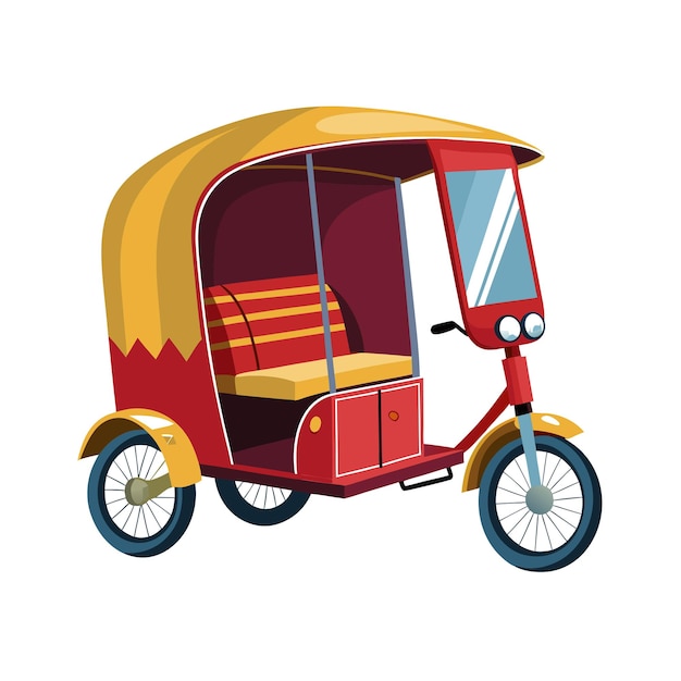 Concepto de ilustración vectorial realista del rickshaw