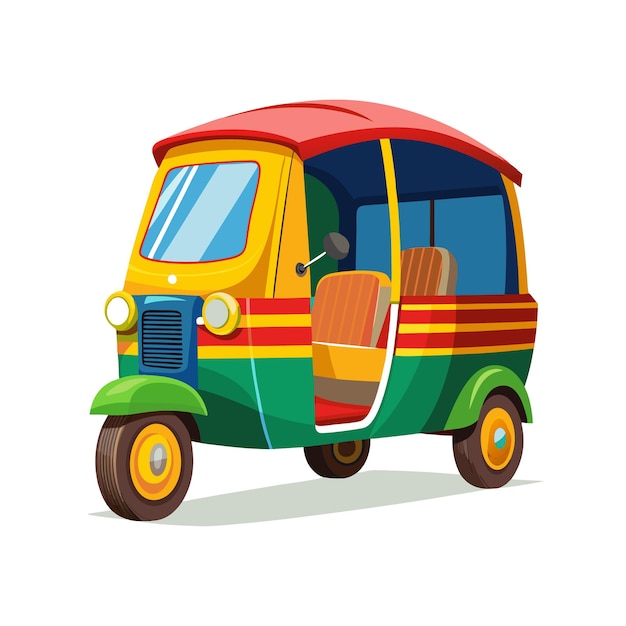 Concepto de ilustración vectorial realista del rickshaw