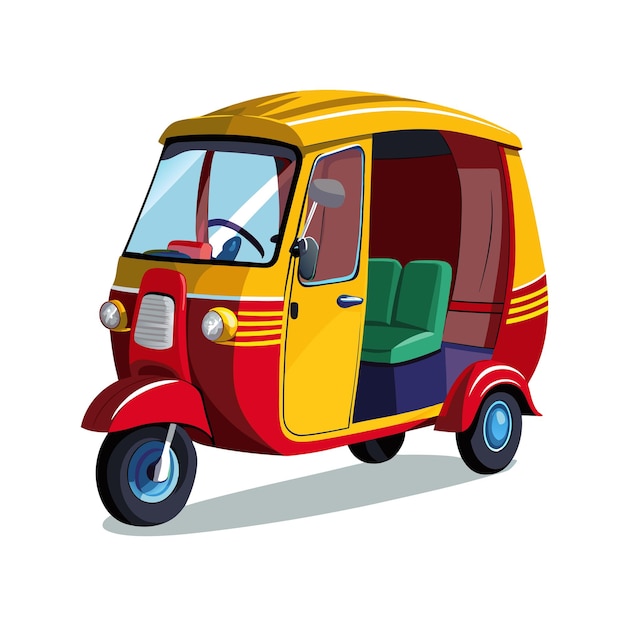Concepto de ilustración vectorial realista del rickshaw