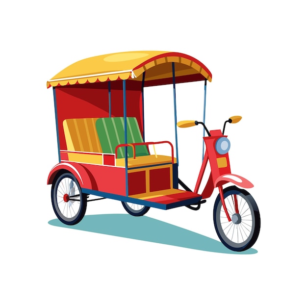 Concepto de ilustración vectorial realista del rickshaw