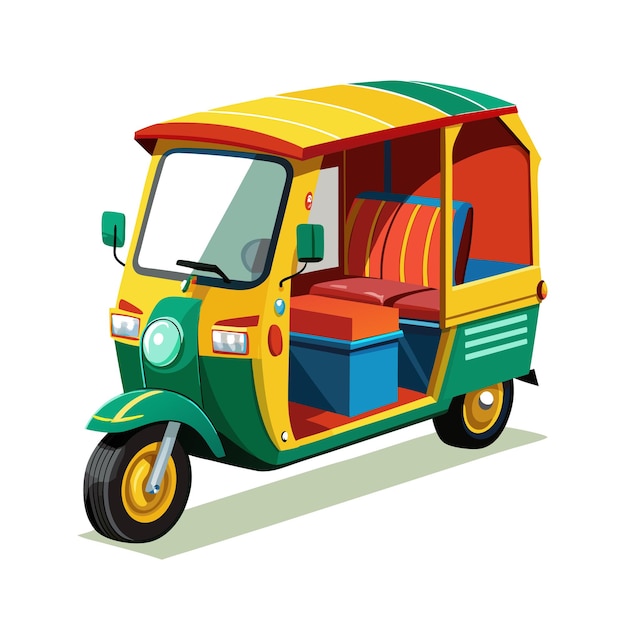 Concepto de ilustración vectorial realista del rickshaw