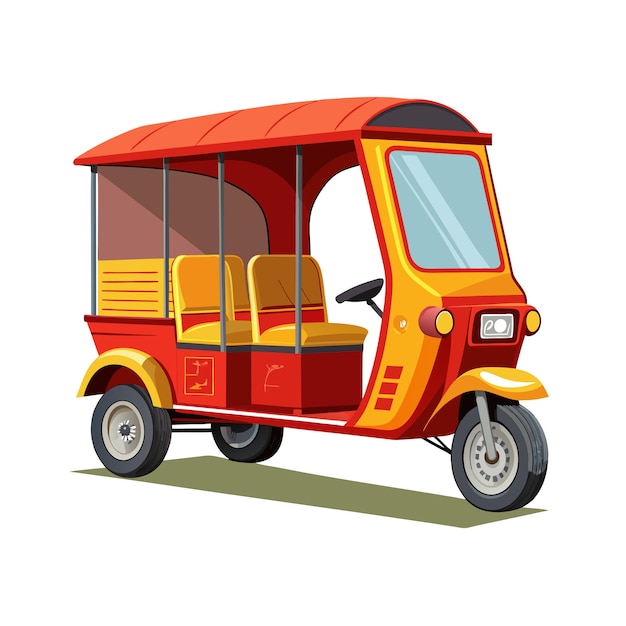 Concepto de ilustración vectorial realista del rickshaw