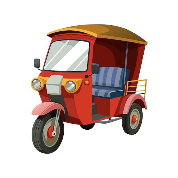 Concepto de ilustración vectorial realista del rickshaw