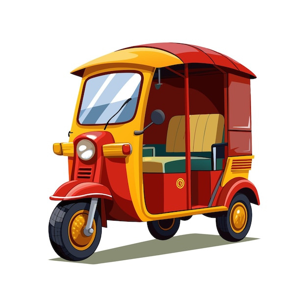 Concepto de ilustración vectorial realista del rickshaw