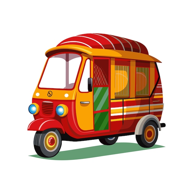 Concepto de ilustración vectorial realista del rickshaw