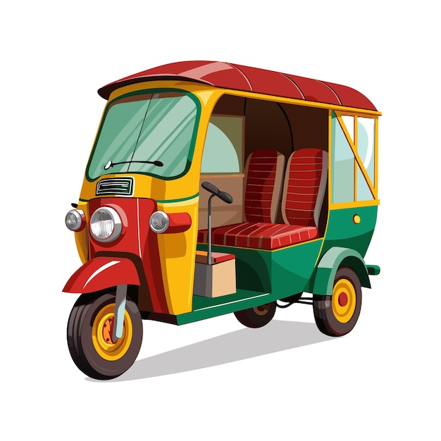 Concepto de ilustración vectorial realista del rickshaw