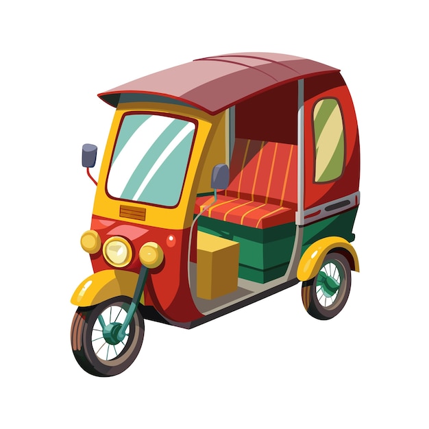 Concepto de ilustración vectorial realista del rickshaw